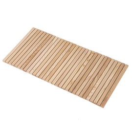 bingaai Roll Up Cedar Wood Bath Mat 40"×20", Wooden Shower String Mat for Indoor and Outdoor Use, Non-Slip Wood Bath Runner Mat, Wooden Bath Mats for Bathroom Sauna Spa Tub Pool Camping