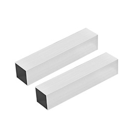 sourcing map 2 pieces aluminium square tubes, 40 x 40 mm, aluminium rectangular tubes, aluminium profile tubes, 1 mm wall thickness, aluminium pipe, square tube, aluminium straight tube, 200 mm length