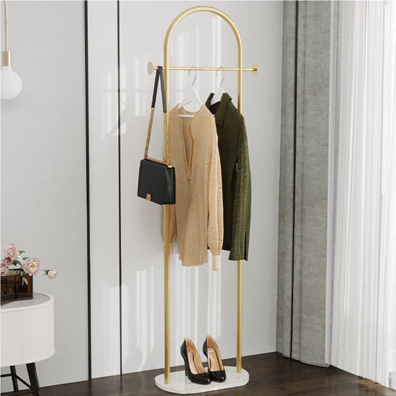 HKaikzo Gold Coat Rack, Modern Garment Rack with Marble Base,