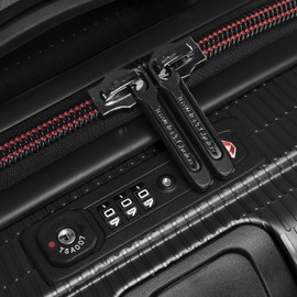 Traveler's Choice Maxporter II Hardside Polycarbonate Suitcase with Spinner Wheels, Black, 22" Carry-On Luggage