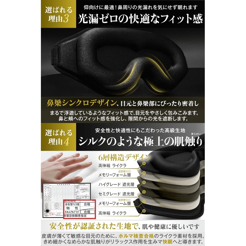 MINNU Eye Mask for Sleep, 99.99% Light Blocking, 3D Contoured