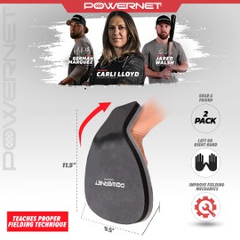 PowerNet Corbin Carroll Fielder Pro Training Glove, 2 Pack, Angled Wrist, for Baseball and Softball Players, Pancake Soft Hands Design