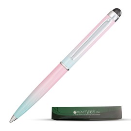 Monteverde USA Poquito Stylus Pen - Gradient Pink | Compact Metal Ballpoint Pen with Capacitive Stylus | Refillable with D1 Standard International Mini Ballpoint Refills