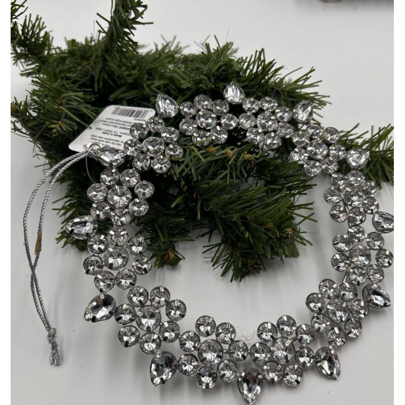 Raz Imports Sparkling Silver Wreath Ornament 6” New