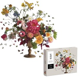 Galison Ashley Woodson Bailey Bouquet Puzzle - 750 Piece Shaped Puzzle Featuring Beautiful Artwork of A Flowery Bouquet