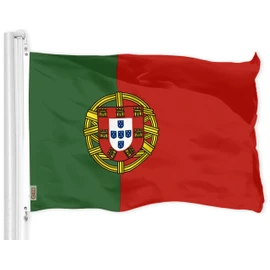 G128 Portugal Portuguese Flag | 3x5 Ft | LiteWeave Pro Series Printed 150D Polyester | Country Flag, Indoor/Outdoor, Vibrant Colors, Brass Grommets, Thicker and More Durable Than 100D 75D Polyester