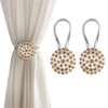 Magnetic Tiebacks for Curtains, 2 Pack Sparkling Crystal Flower Curtain