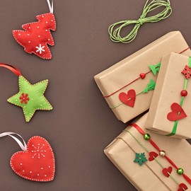 TUPARKA 4 Rolls 6mm Satin Ribbon Red White and Green Ribbon Christmas Ribbon Set (25yards/roll x 4 rolls)