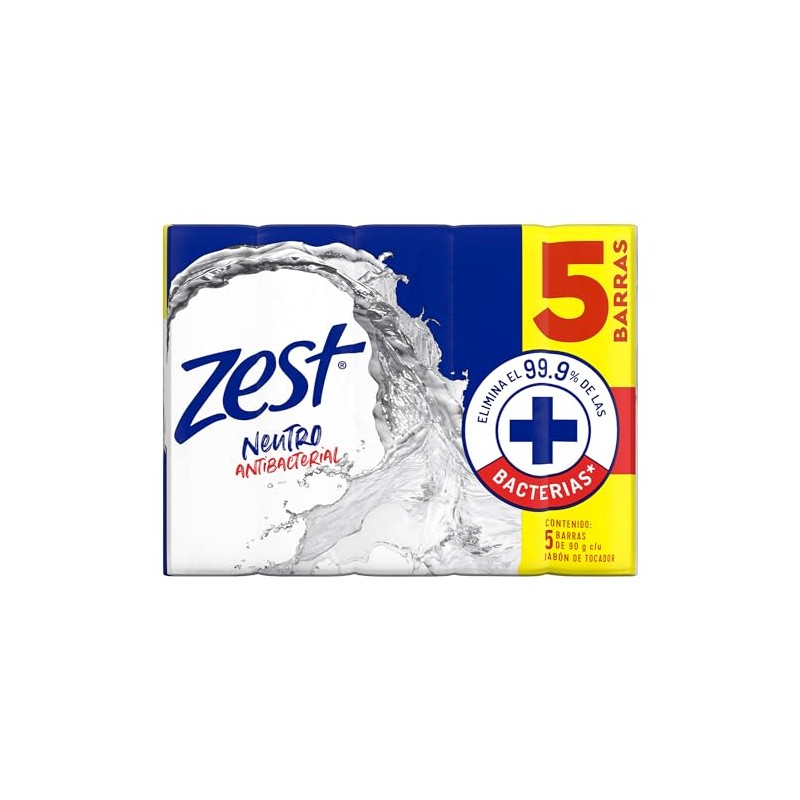 Jabón Zest Neutro Micelar Antibacterial 5 x 90 g