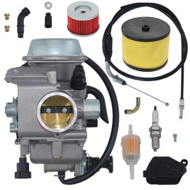 YJGZSVK Carburetor For Honda FourTrax 300 350 TRX350 Foreman 400 TRX400FW 450 Rancher 350 TRX350FM TRX350TM TRX350TE 2000-2006 Throttle Cable Air Oil Filter