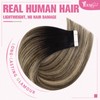 YoungSee Tape in Hair Extensions Real Human Hair Black Ombre