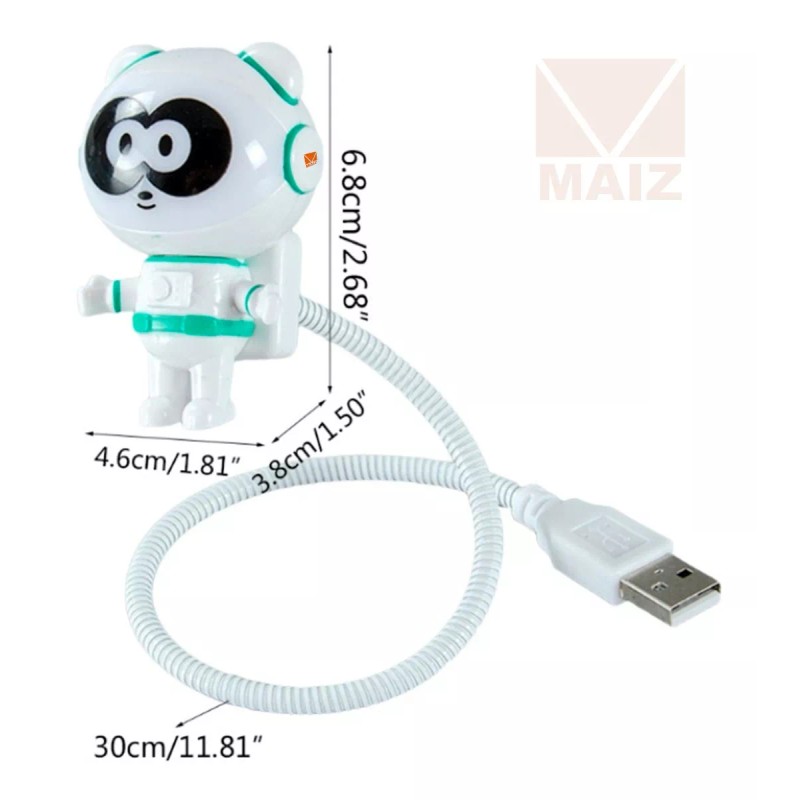 Maíz Lampara Led Panda Astronauta Conexión Usb Flexible Led-044