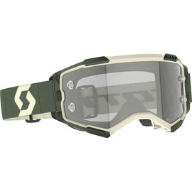 Scott Fury LS MX Goggle Cross/MTB Goggle Khaki Green/Beige/Light Sensitive Grey Works