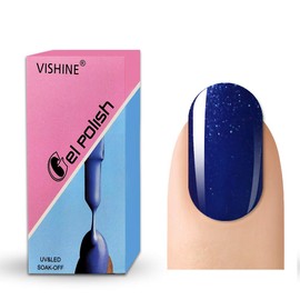 Vishine Gelpolish Professional Manicure Salon UV LED Soak Off Gel Nail Polish Varnish Color Pearl NavyBlue(1349)