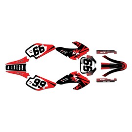 Graphics kit for Honda XR70 (2001-2003) Division Series Red 9 Mil - Dirt bike Custom Racing Graphics Decals Stickers Kit, no-plastics