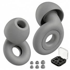 Tapones Auditivos Reutilizables con Reducción de Ruido 27 dB – Ultraligeros para Dormir, Concentración, Viajes y Conciertos – Incluye 3 Tallas y Estuc