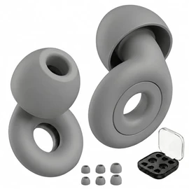 Tapones Auditivos Reutilizables con Reducción de Ruido 27 dB – Ultraligeros para Dormir, Concentración, Viajes y Conciertos – Incluye 3 Tallas y Estuc