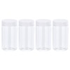 sourcing map Round Plastic Jars with White Screw Top Lid,