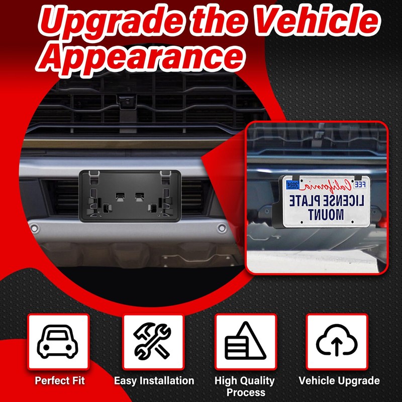 Heavy-Duty ABS Front License Plate Bracket – License Plate Holder