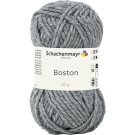 Schachenmayr Boston Hand Knitting Yarn, 50 g Medium Grey Mottled