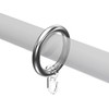 Interdeco Gardinenringe mit Faltenhaken/Kunststoff-Ringe in Chrom-farbig für Gardinenstangen 28 mm