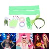 80s Earring Neon Headband Set Accessories Silicone Light Bracelets Headband