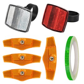YUTOU 7 PCS Bike Reflectors Front and Back Bicycle Reflector Set Bicycle Wheel Spoke Reflectors with Bike Reflective Warning Tape Bike Reflective Accessories for Bicycles Mountain Bike