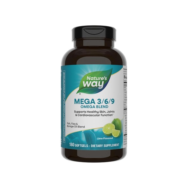 Natures Way Mega 369 Blend, Lime Flavor, 180 Softgels -
