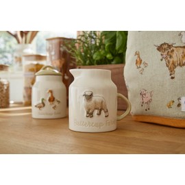 Cooksmart British Designed 1 Pint Milk Jug | Ceramic Milk Jug for All Type of Kitchens | Traditional Ceramic Jug for Milk or Cream - Buttercup Farm