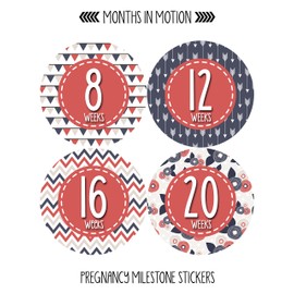Weekly Pregnancy Growth Stickers | Week to Week Pregnant Expecting Photo Prop | Maternity Keepsake | Baby Bump | Weekly Stickers (Style 917)