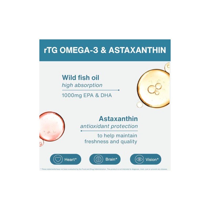 Pure & Essential Super Concentrated rTG Omega 3 1000mg, Wild