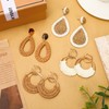 BOARDFEB 4 Pairs Boho Rattan Earrings for Women, Essential for