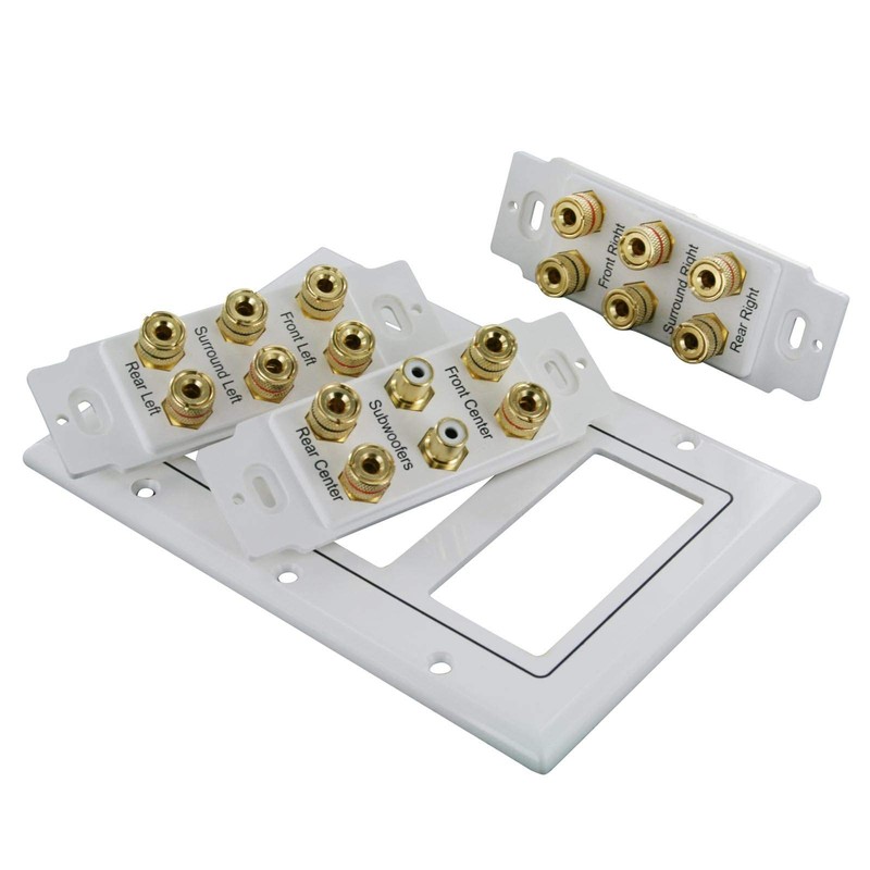 8.2 Speaker Cable Wall Plate Triple Gang for 8 Surround