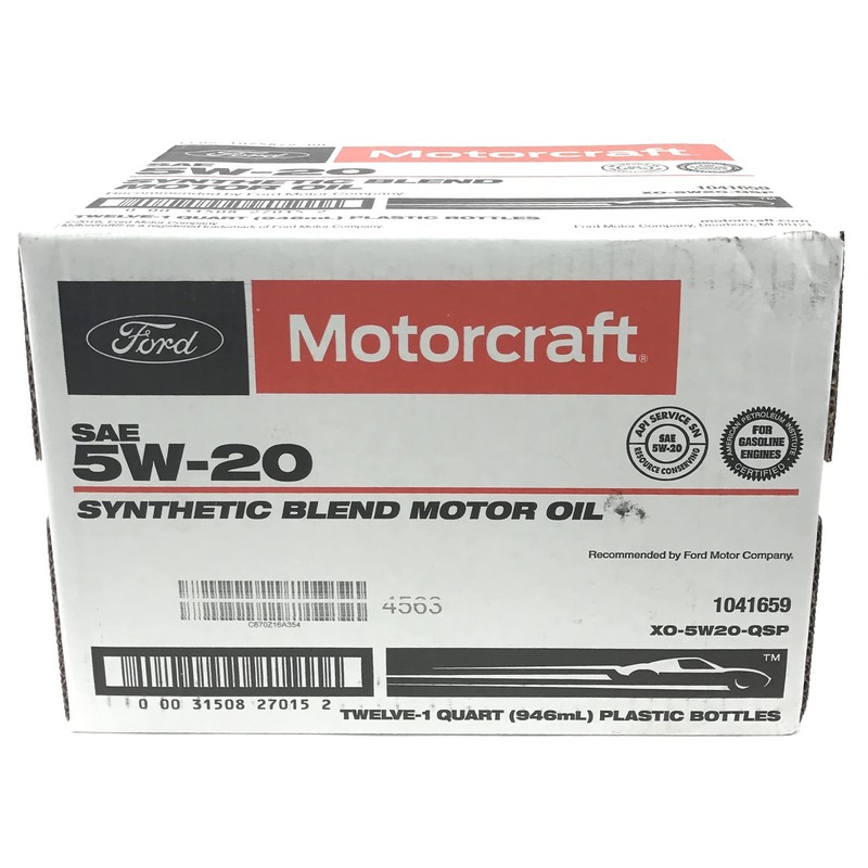 Motorcraft SAE 5w20 Synthetic Blend Motor Oil- 12 Quart Case