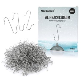 Nordstern Christmas Tree Decorations Quick Hangers Pack of 300 - Practical Double Hooks for Tree Decorations and Christmas Tree Baubles for Easy Hanging - 3.3 cm