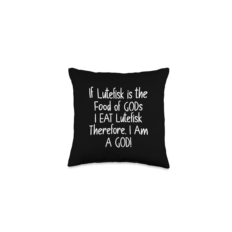 Funny Lutefisk Logic Throw Pillow