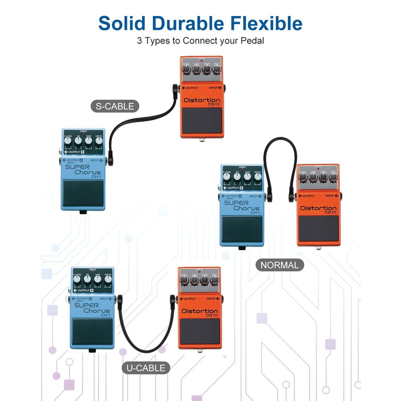 Aqdocvf 3-Pack Professional Guitar Patch Cables - 6 Inch 1/4
