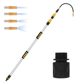 Telescoping Gutter Cleaning Wand 12 Foot Gutter Cleaner Tools from the Ground Gutter Cleaning Tools Aluminum Wand Garden Hose Attachment and Connection adapter (Long)