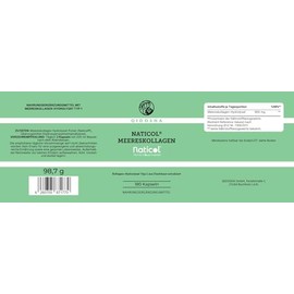 NatiCol® Meereskollagen Kapseln von QIDOSHA®, 180 Stk im Apothekerglas, Marine Kollagen, Meereskollagen Hydrolysat Typ1, reines Kollagen Protein, deutsche Fertigung, jede Charge laborgeprüft