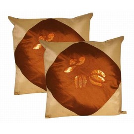 Oriental Silk Cushion Cover (Golden)