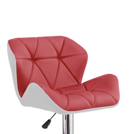 Modern Home Spyder Contemporary Adjustable Height Barstool/Bar Chair (White/Red)