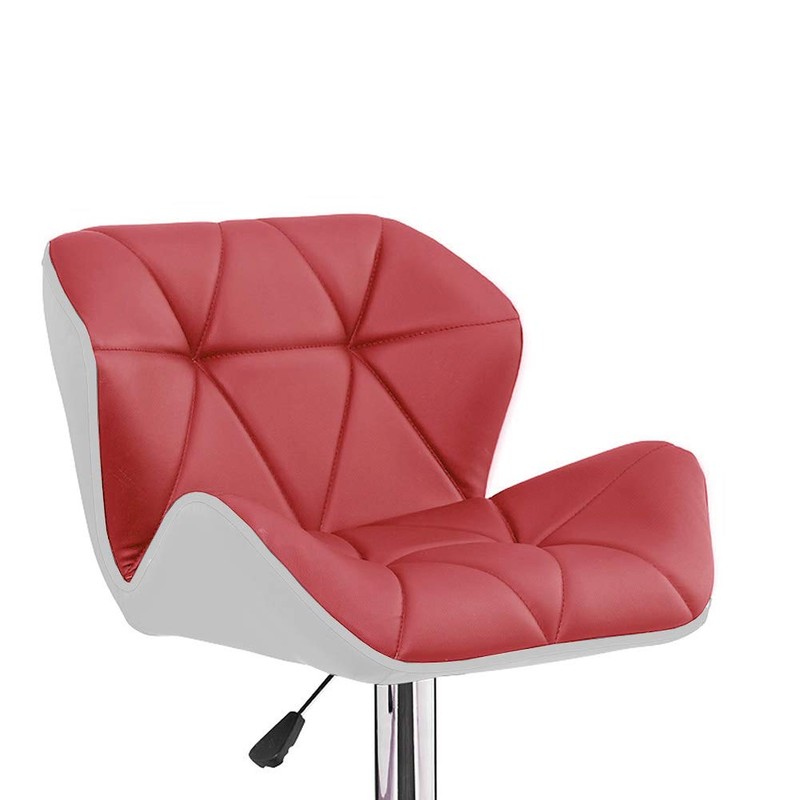 Modern Home Spyder Contemporary Adjustable Height Barstool/Bar Chair (White/Red)