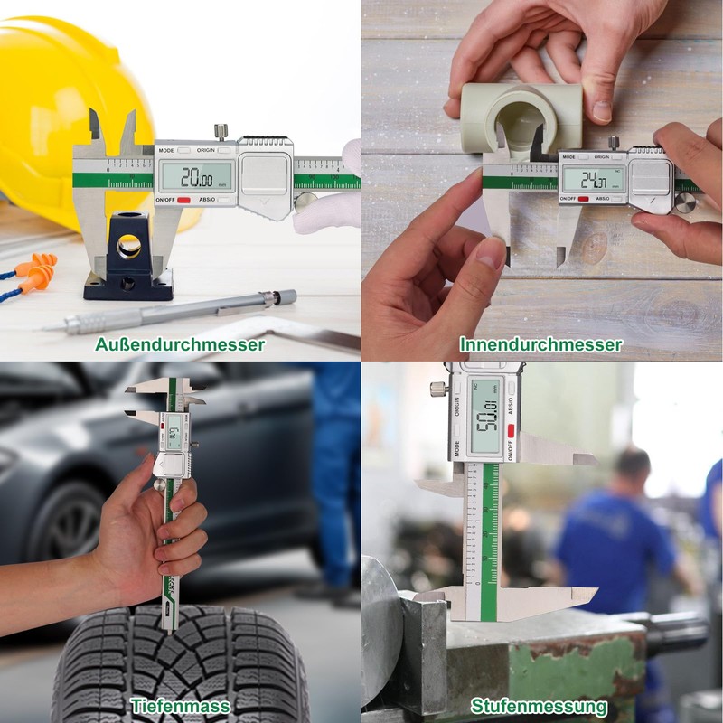 Digital Vernier Caliper IP54 Waterproof Professional Steel Micrometer 150mm/6" Metal