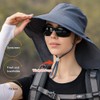 Women Sun Hat with Neck Flap Wide Brim UV Protection