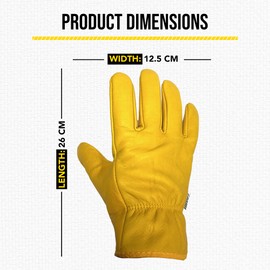 Bladez Thorn-Proof Gardening Gloves for Men and Women, Large - Thick Heavy Duty Cowhide Leather Palm and Top Sides, Warm Soft Inner Liner, Bramble-Proof Strong Double-Stitched (Large Pair of 2)