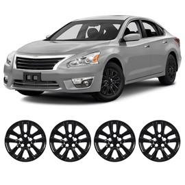 16" Hubcaps Black Lacquer Fit for 2013-2018 Nissan Altima, Wheel Rim Cover PP Material Hub Caps Snap on Auto Tire Cover Exterior Replacement for 2013-2018 Nissan Altima(4-Pack)