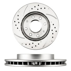 KAX Drilled Slotted Brake Rotors Fit For Eagle Summit 1992-1993, Mitsubishi Expo 1992-1993, Mitsubishi Expo LRV 1992-1993, Automotive Replacement Brake Rotors Pair of 2# 31109