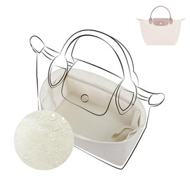 DGAZ Le Pliage DuPont Paper & Silk Tyvek Ultra Thin Inner Bag Waterproof Ultra Lightweight Soft Bag-in-Bag Organizer for Longchamp LE PLIAGE (Clee, Le Pliage Handbag, Medium)