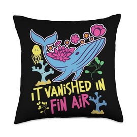Whale: It Vanished In Fin Air Throw Pillow