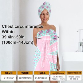 Toalla Envolvente con Lazo para Mujeres y Niñas – Envolvente de Spa de Ducha de Microfibra con Turbante de Toalla para el Cabello – Conjunto de Falda 
